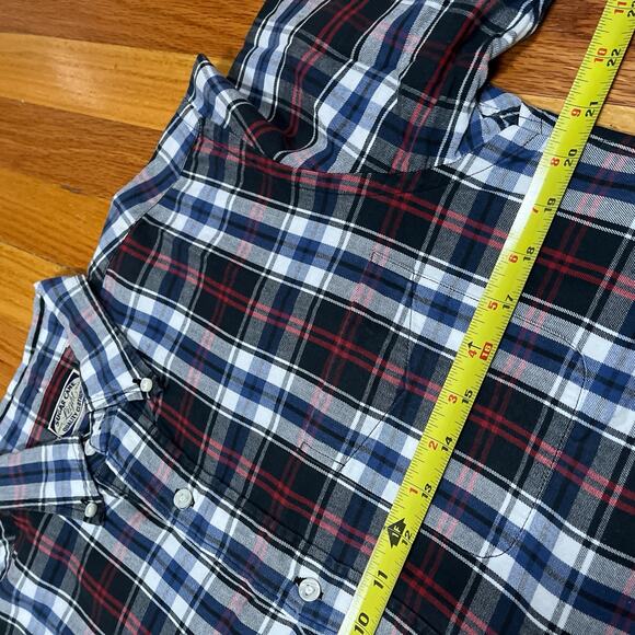 Sugar Cane Light Cotton Check Plaid Short Sleeve Shirt Blue Red Large Japan - Picture 7 of 11